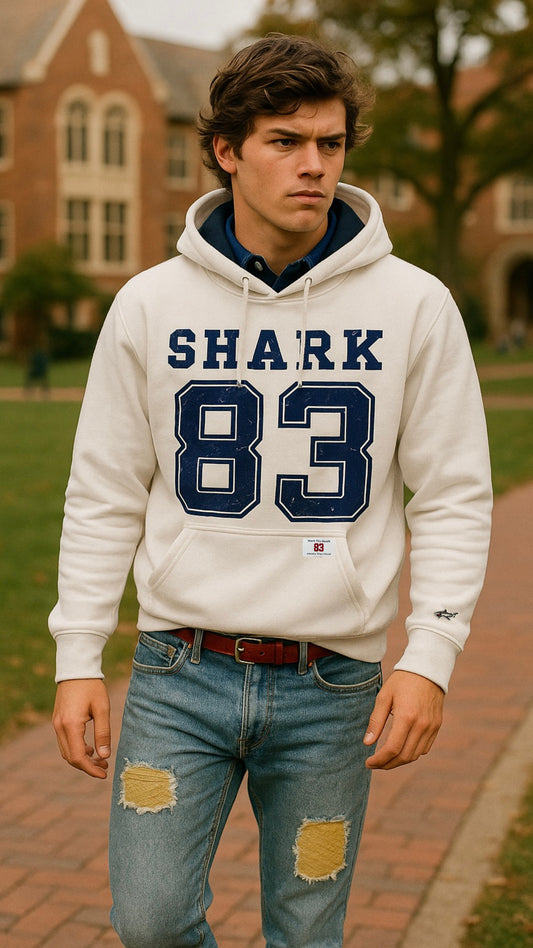 Shark '83 White Hoodie