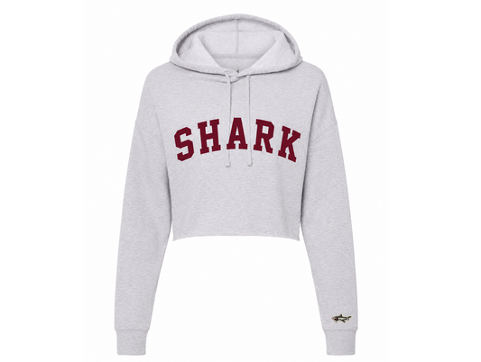 Shark Crop Grey Hoodie