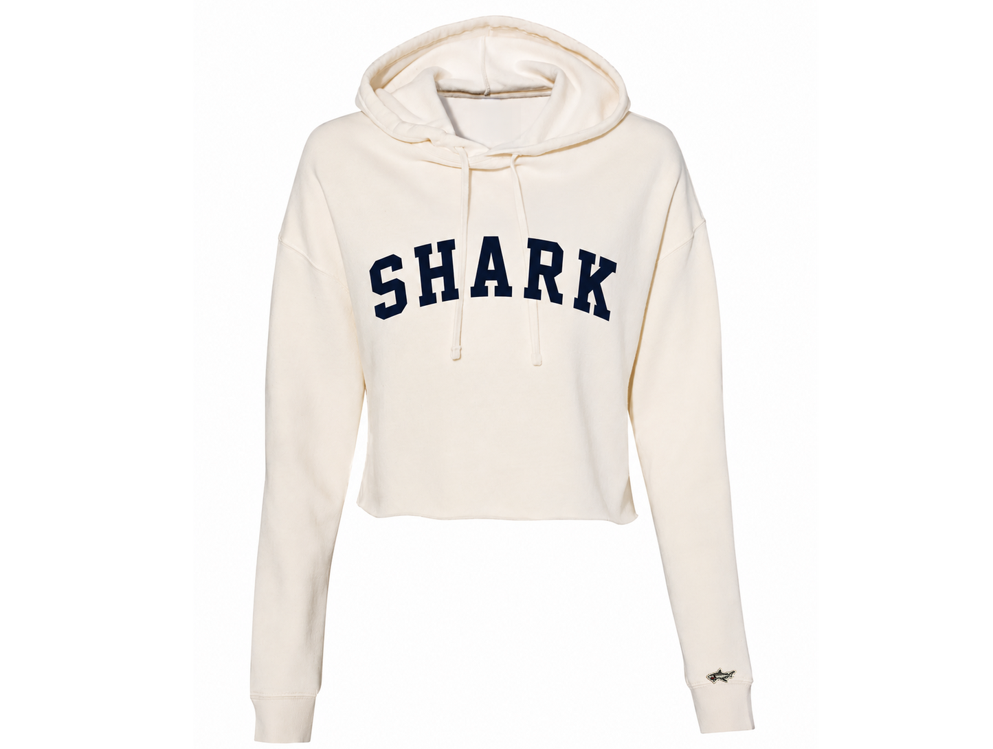 Shark Crop Ivory Hoodie