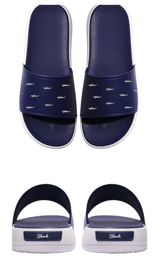 Multi Shark Navy Slides