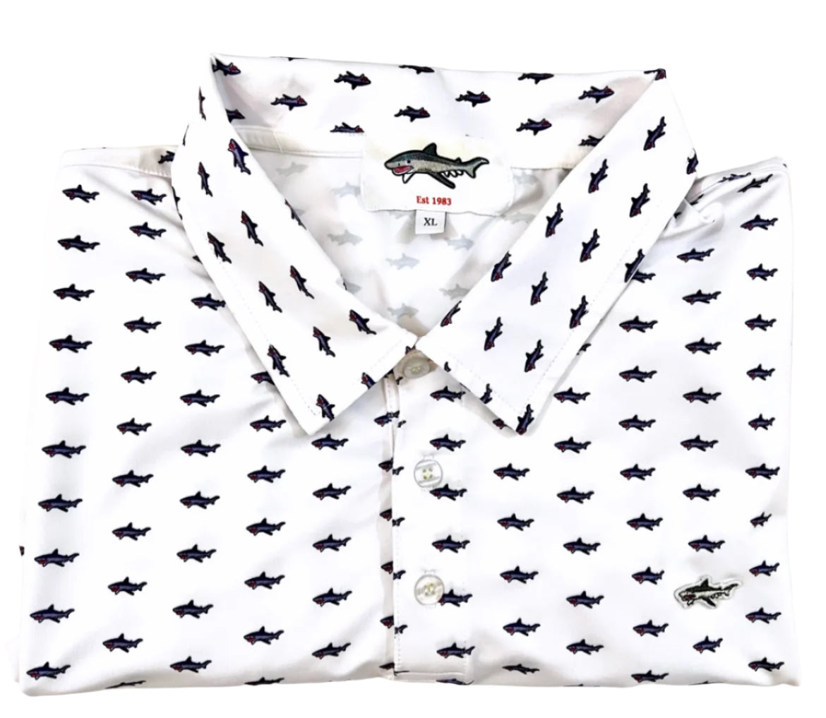 Dry Fit Shark White Polo