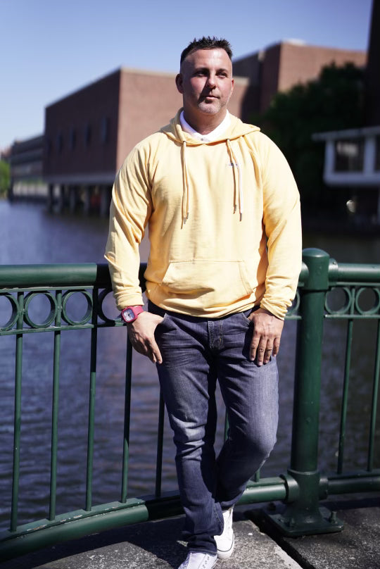 Yellow Shark Unisex Lightweight Terry Hooded Pullover