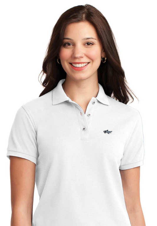 Ladies White Shark Polo