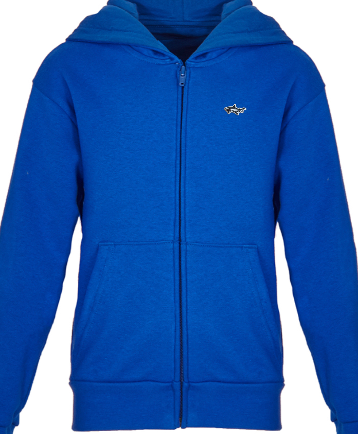 Youth Royal Blue Shark Zip Hoody