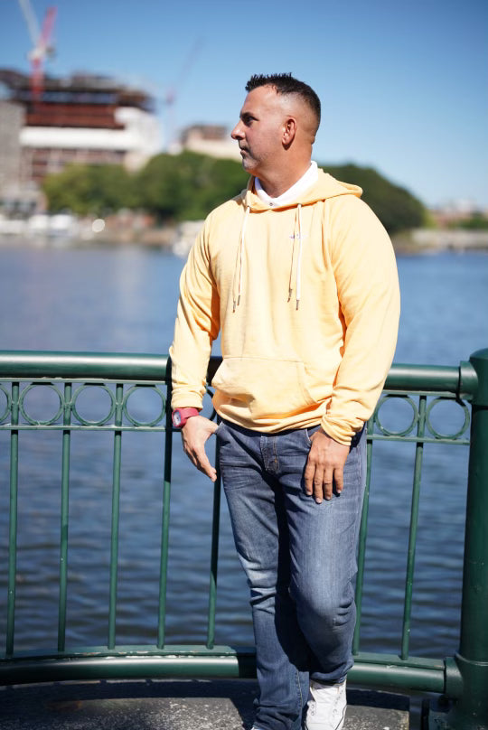Yellow Shark Unisex Lightweight Terry Hooded Pullover