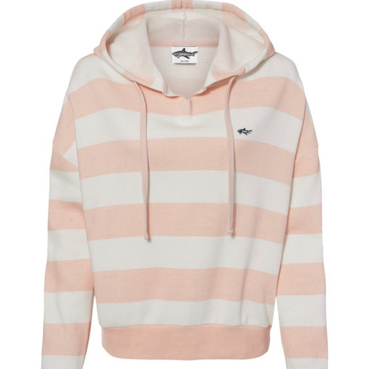 Striped Rose Fleece Shark Sweatshirt
