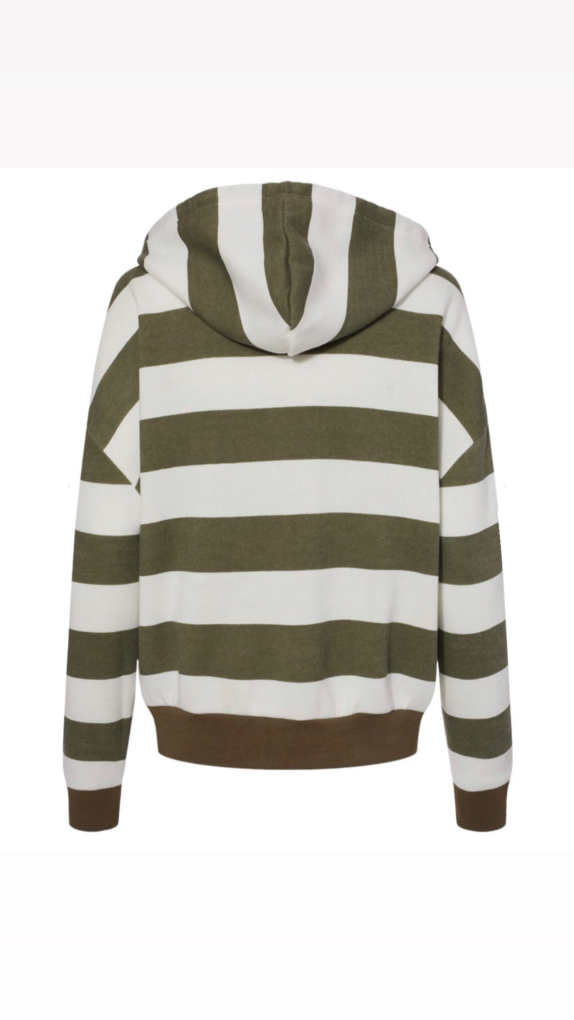 Striped Olive Fleece Shark Sweatshirt